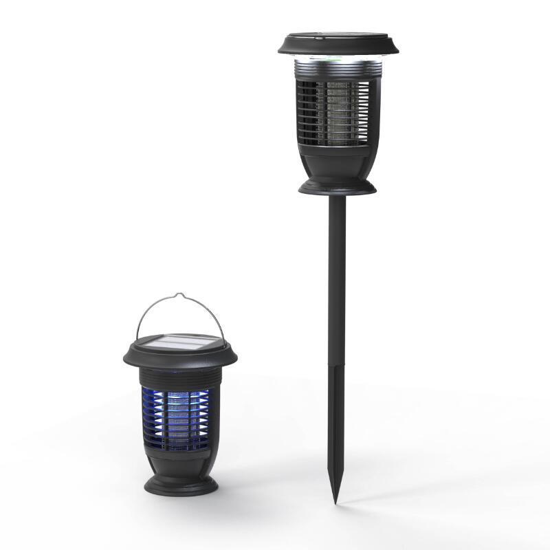 NEW IMPROVED Solar powered outdoor dual modes cordless bug zapper,mosquito killer light