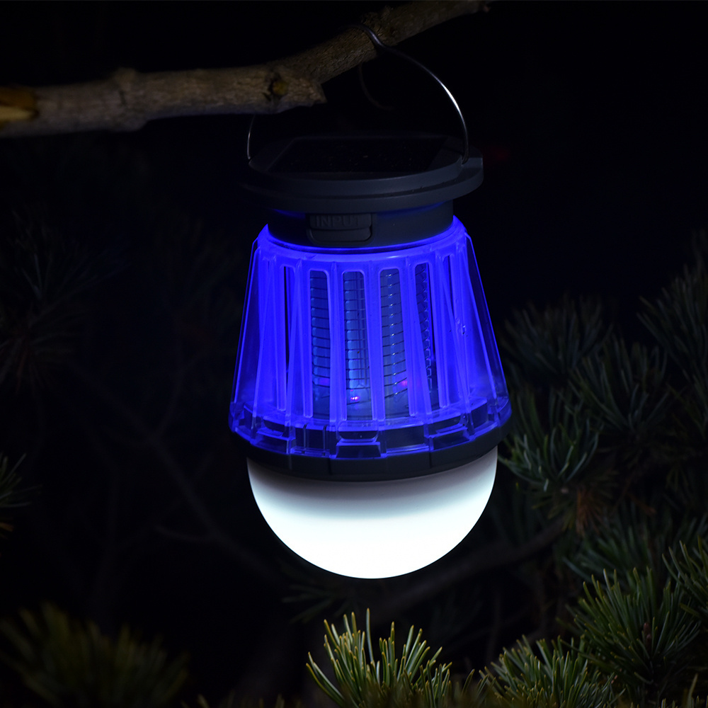 Multifunctional Solar Outdoor Charging UV violet light Insect Trap 1200mAh Mosquito Killer Lantern Rainproof Camping Lamp