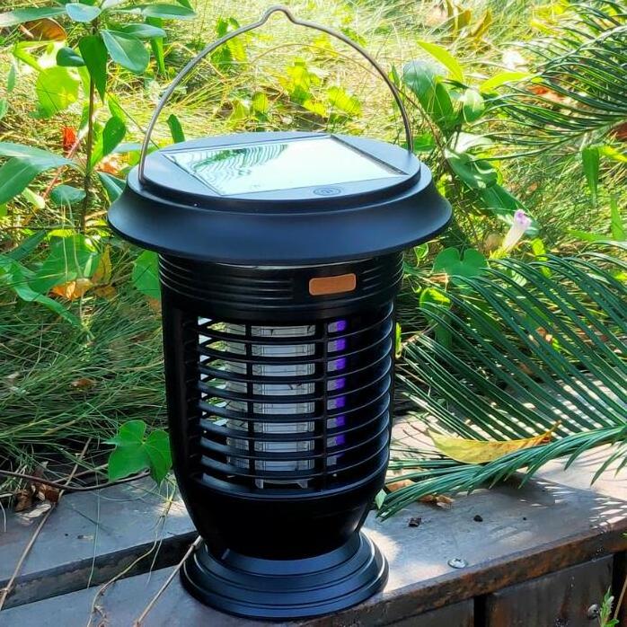 NEW IMPROVED Solar powered outdoor dual modes cordless bug zapper,mosquito killer light