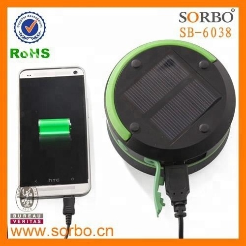 Collapsible Emergency Solar USB Rechargeable Camping LED Lantern with Power Bank