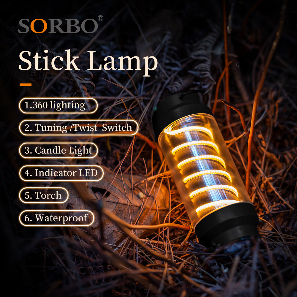 Outdoor Rechargeable Electric Tent Torch Camping Lamp Tactical Led Camping Light Camping Lantern With Hanging For Cam