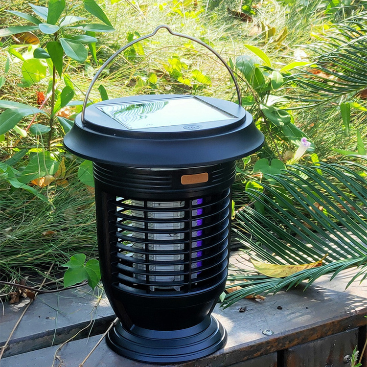 Solar Powered LED Lamp Insect Trap Bug Zapper B-6501 Mosquito Killer Lantern