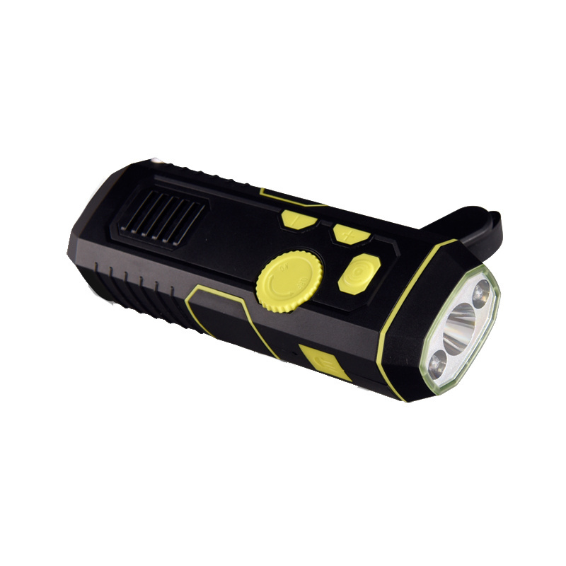 Emergency USB Hand Crank Dynamo Rechargeable Flashlight with FM Radio