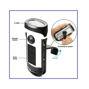 Waterproof Solar Power Dynamo Emergency Solar Hand Crank Portable Lantern Flashlight