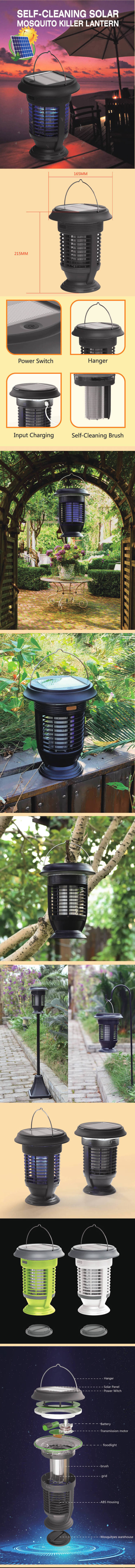 Solar Powered LED Lamp Insect Trap Bug Zapper B-6501 Mosquito Killer Lantern