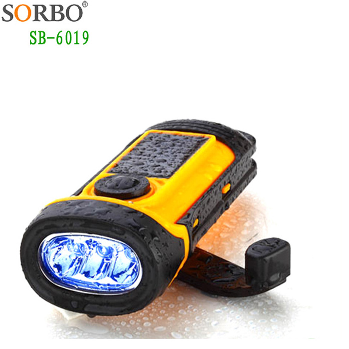 Waterproof Solar Power Dynamo Emergency Solar Hand Crank Portable Lantern Flashlight