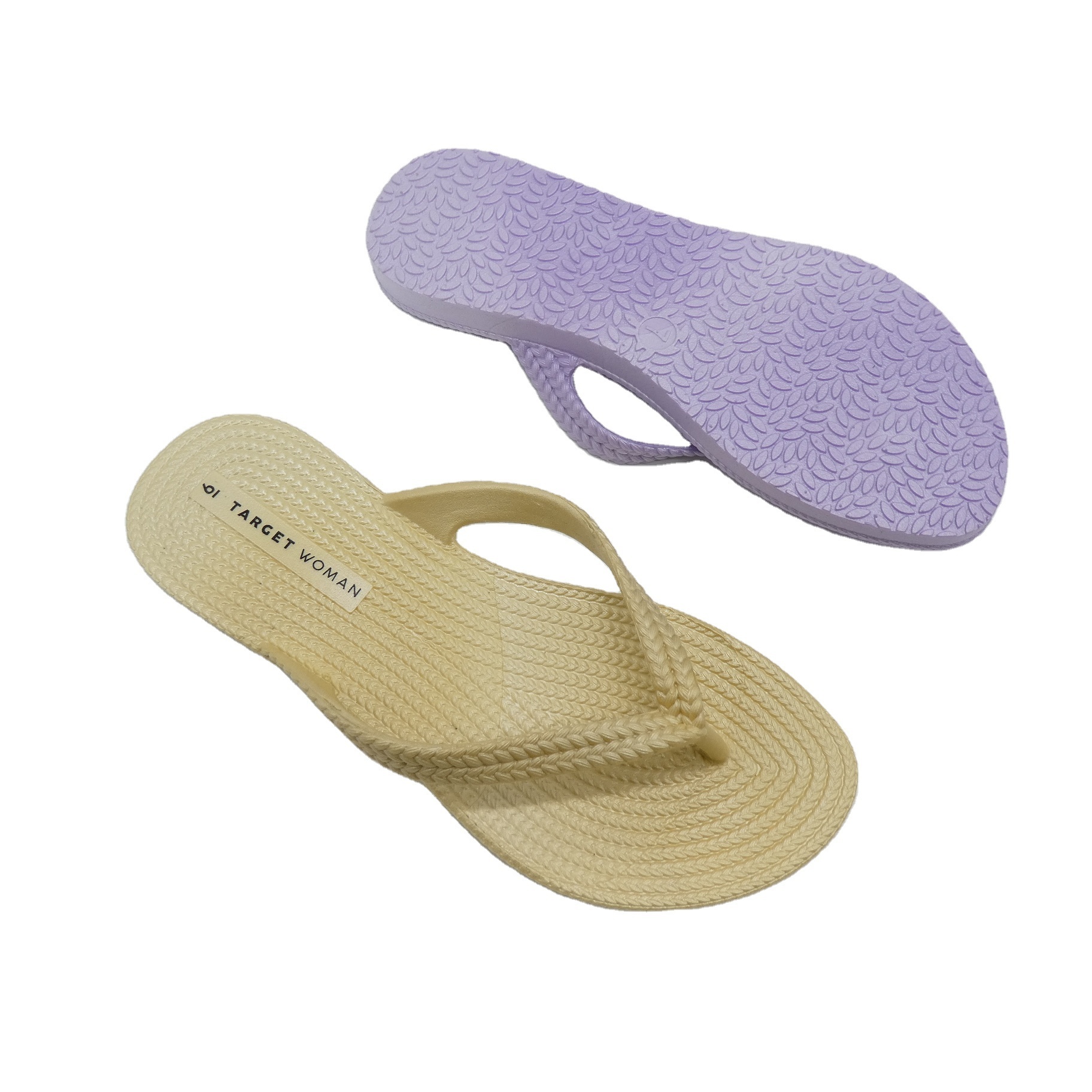 Summer Flat Flip-Flops Women's PVC Blowing Non-Slip Flip-Flops Beach Slippers Soft Flip Flop For Lady