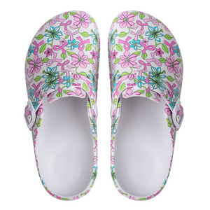 Women Print Nurse Shoes 2021 Fashion Wholesale Custom Medical Slippers High Quality Waterproof Clogs Shoes