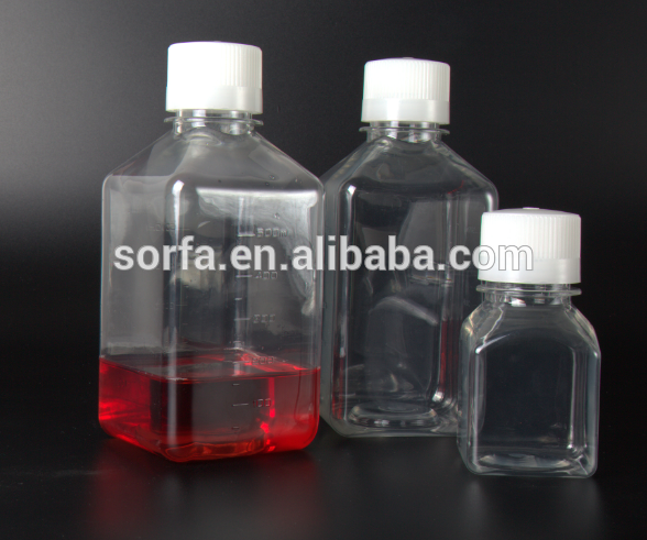 Sorfa medical science lab PET 500ml medical plastic bottle cell culture media bottles