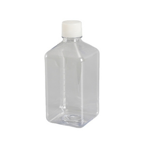 Sorfa laboratory PET square sterile sample bottle HDPE screw cap plastic wide mouth culture media bottles