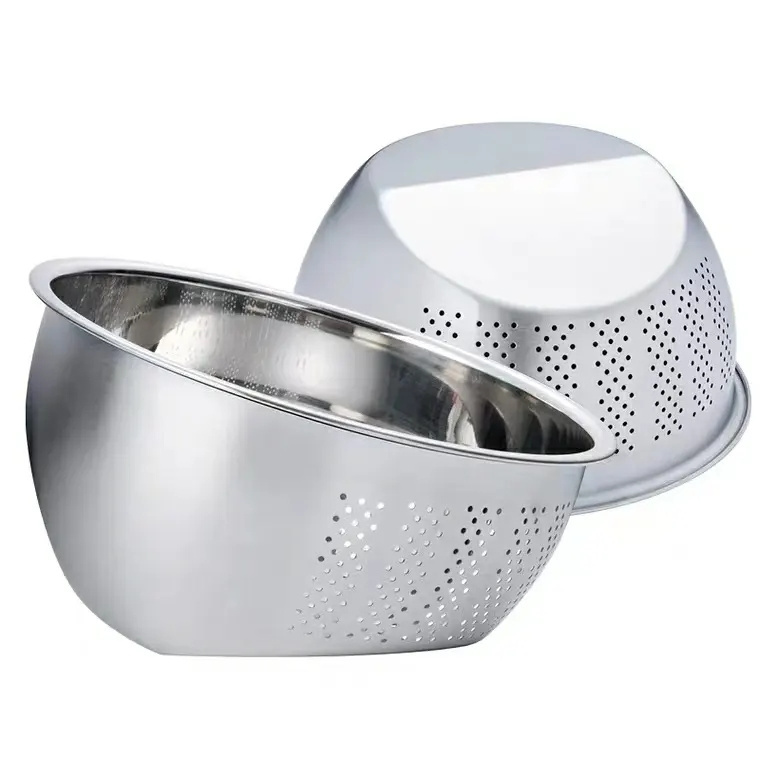 304 stainless steel Rice Bowl Washing Strainer Colander