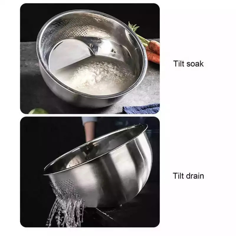 304 stainless steel Rice Bowl Washing Strainer Colander