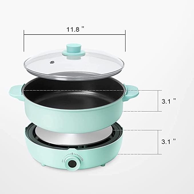 Multi-function electric skillet 5L 1800W aluminum hotpot