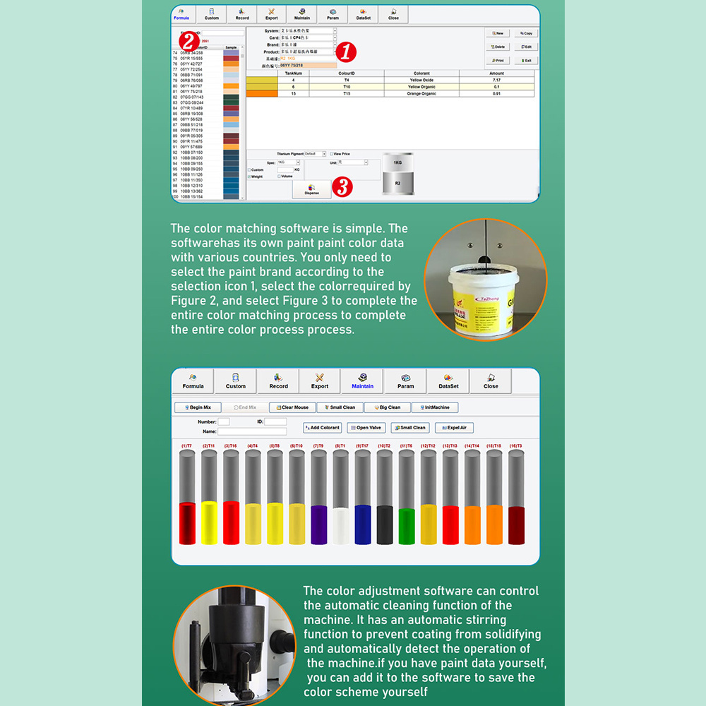 High quality Computerized Automatic Paint tinting dispenser equipment paint mixing Automatic paint mixing color tinting machine