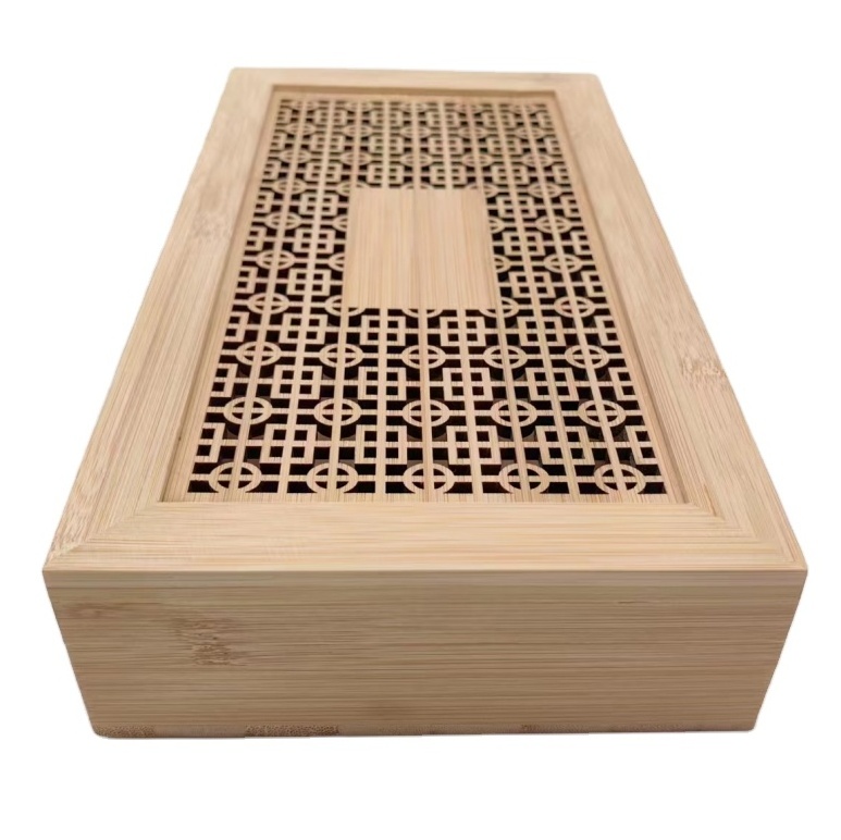 Wooden incense boxes bamboo hollow-out packaging box customized wood box