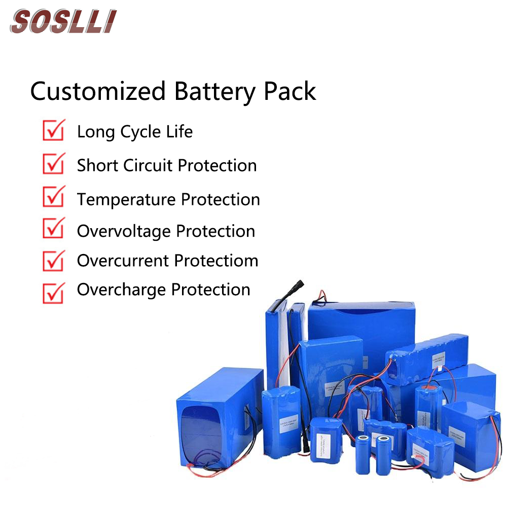 Scooter 5v 7.4v 14.8v 18v 24v 32v 36v 48v 60v 72v 20ah 45ah 60ah 100ah 5kw 18650 li-ion custom lithium battery pack for ebike