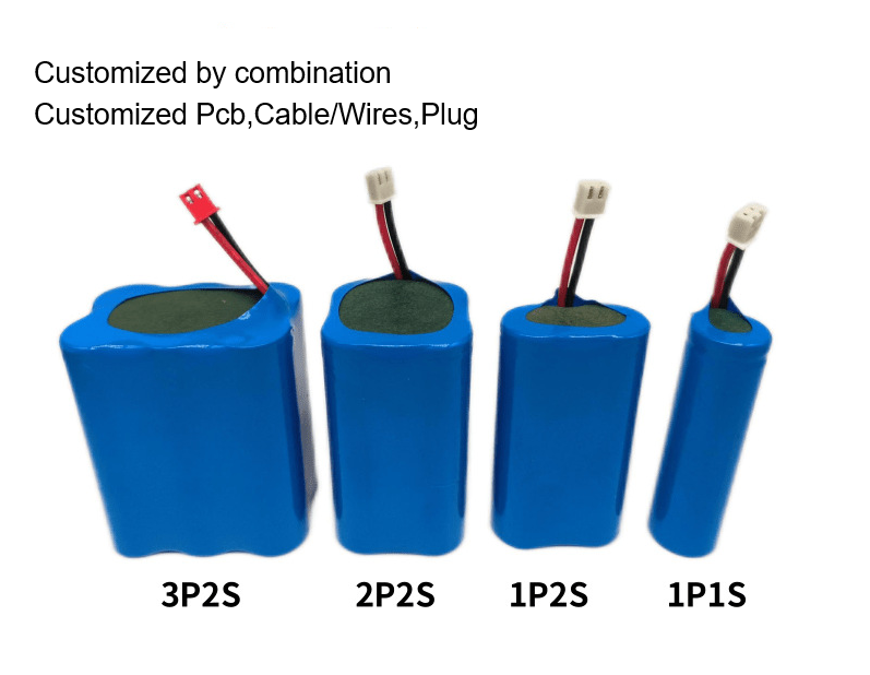 Customized rechargeable 18650 lithium LiFePO4 battery pack 3.2V  6.4V  9.6V 12.8V 3.7V 7.4V 11V  14.8V 18V 22V 24V battery