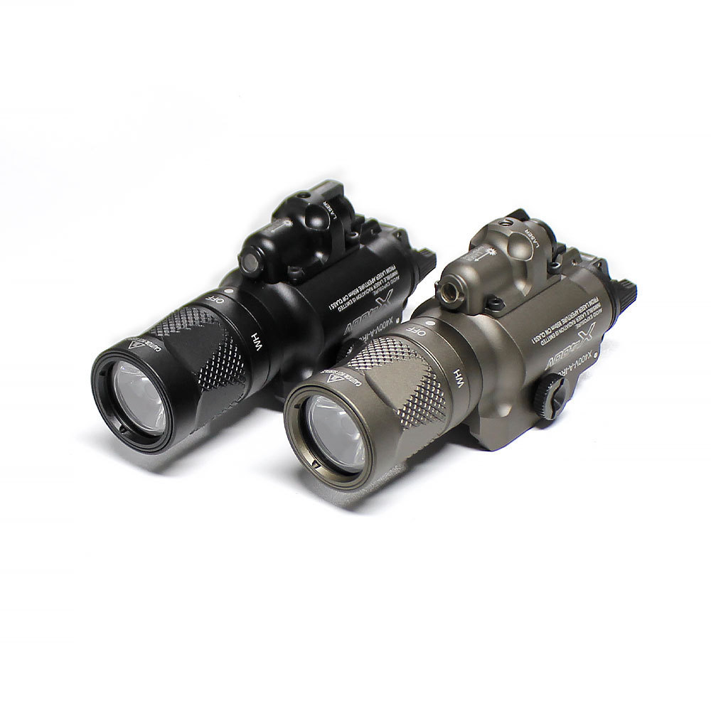 Tactical Flashlight X400V Light White LED with Red Laser Weapon Outdoor Scout Lights Fit 20mm Rail SOTAC GEAR