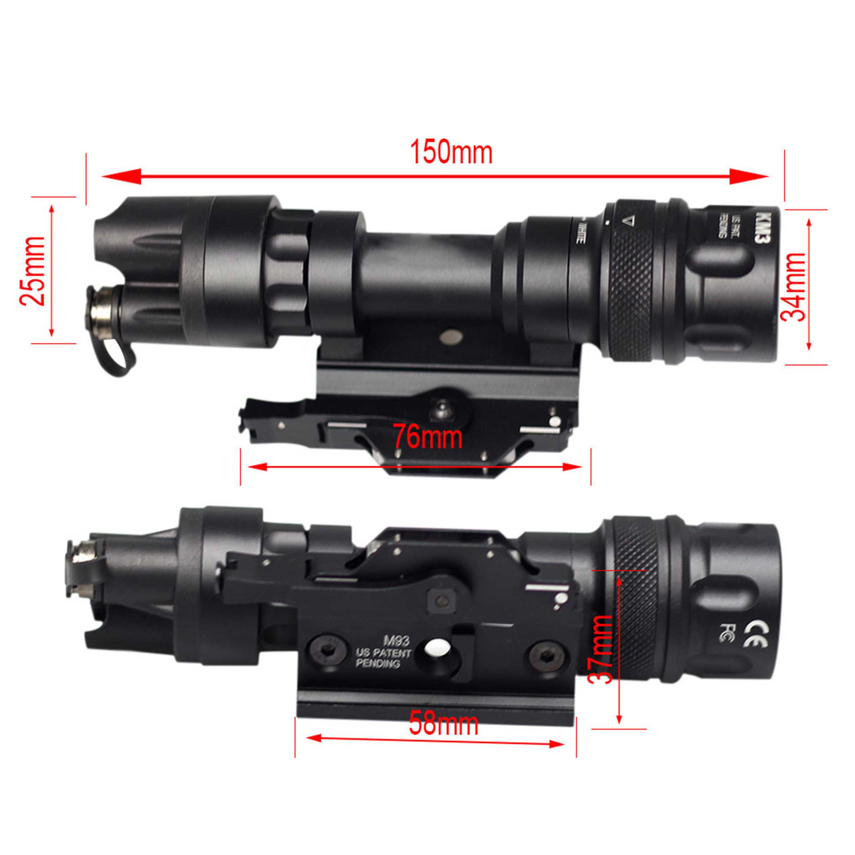 Tactical M952V IR Flashlight Scout Light LED and Infrared Output Fit 20mm Rail SOTAC GEAR