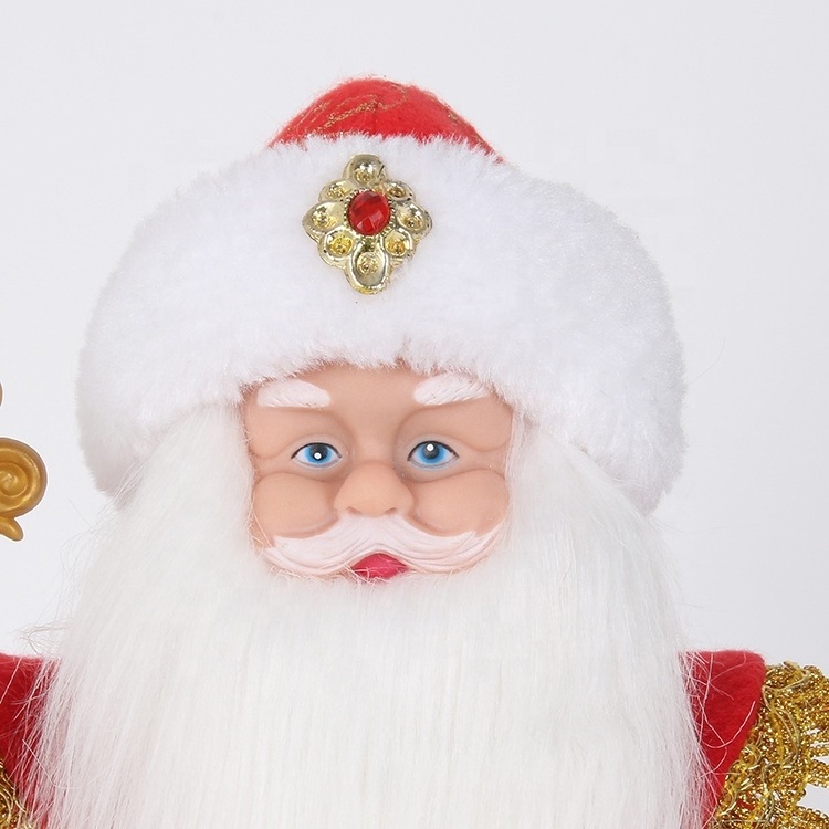 SOTE 30/40/50CM Musical Russian Ded Moroz Electric Doll With Gift Bags Red Christmas Singing Santa Claus For Home Decoration