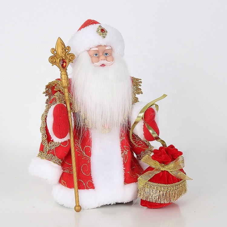 SOTE 30/40/50CM Musical Russian Ded Moroz Electric Doll With Gift Bags Red Christmas Singing Santa Claus For Home Decoration