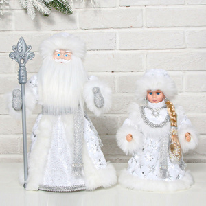 SOTE Popular New Style Silver Russian Snegurochka Musical Doll Singing Christmas Santa Claus