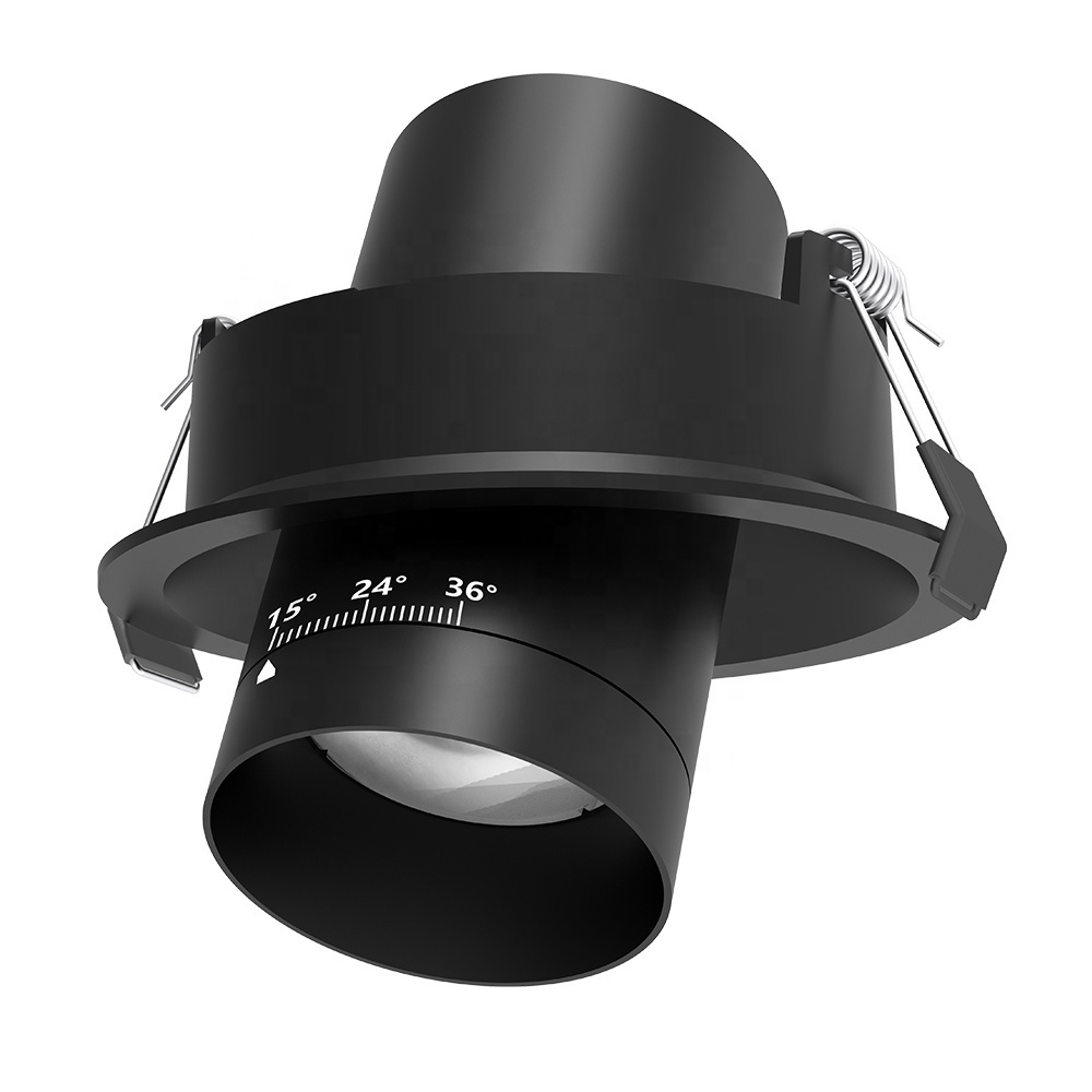 Triple Anti-glare Led gimbal light 15W Adjustable led down light zoomable recessed downlight