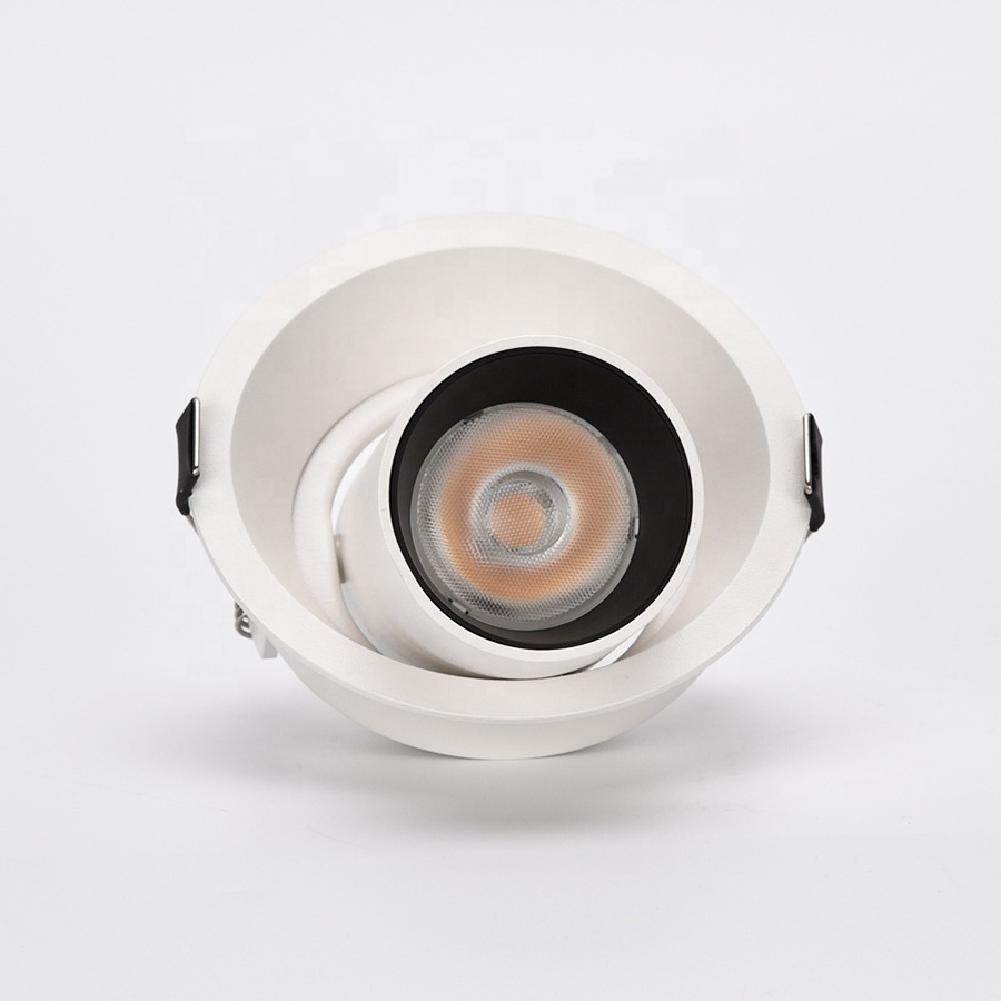 Fashionable aluminum alloy cob business recessed mounted IP44 waterproof led downlights for sloped ceiling