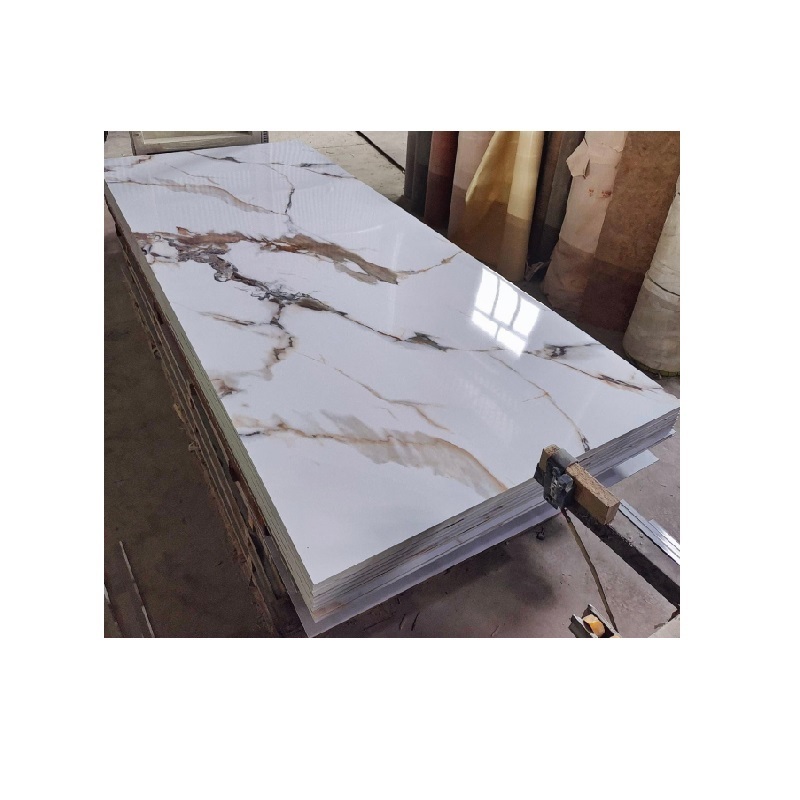 water-proof PVC marble wall panel marble alternative UV board indoor decoration wall panel