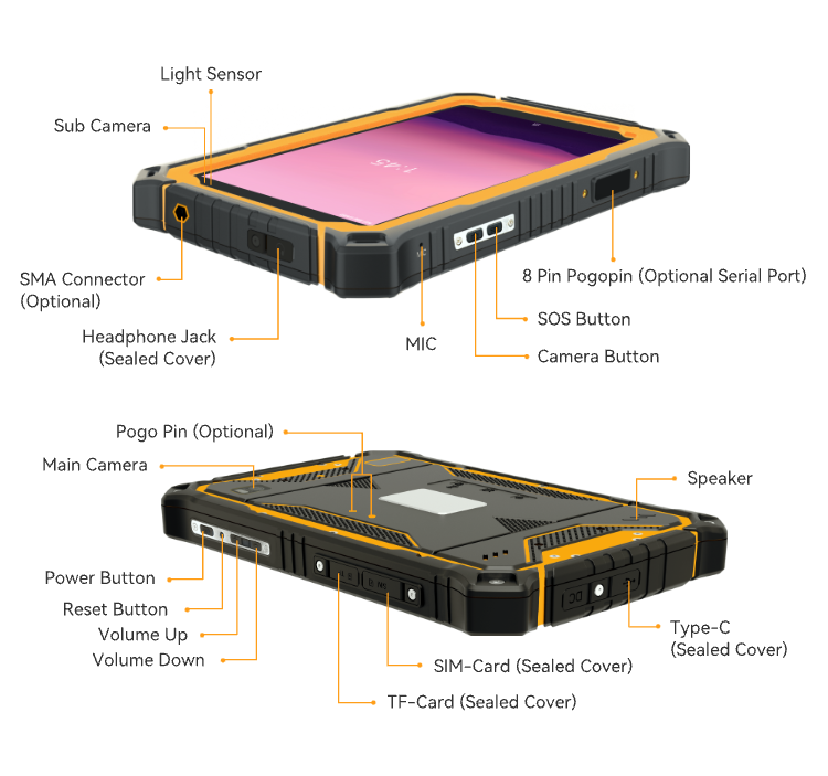 OEM T71L Custom Industrial Grade Tablet PC Manufacture 7 inch Rugged Tablet 1000 Nits