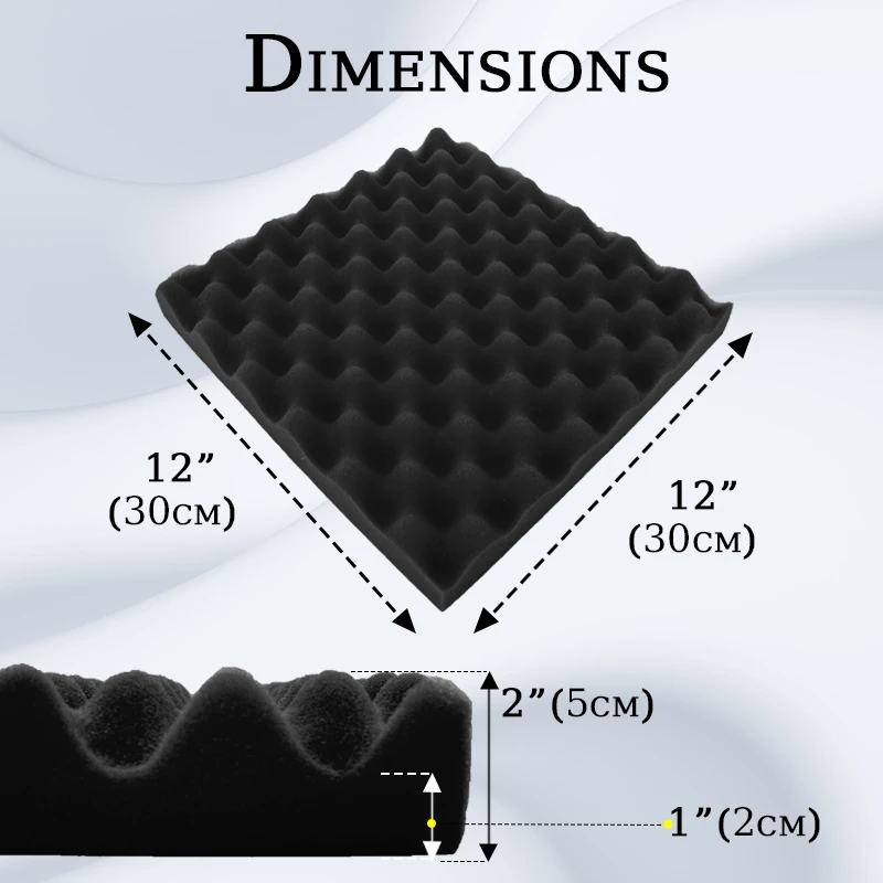 Sound Proof Egg Crate Foam High Desnsity And Fire Resistant Soundproof Egg Panels Foam For Home Office Recoding Studio