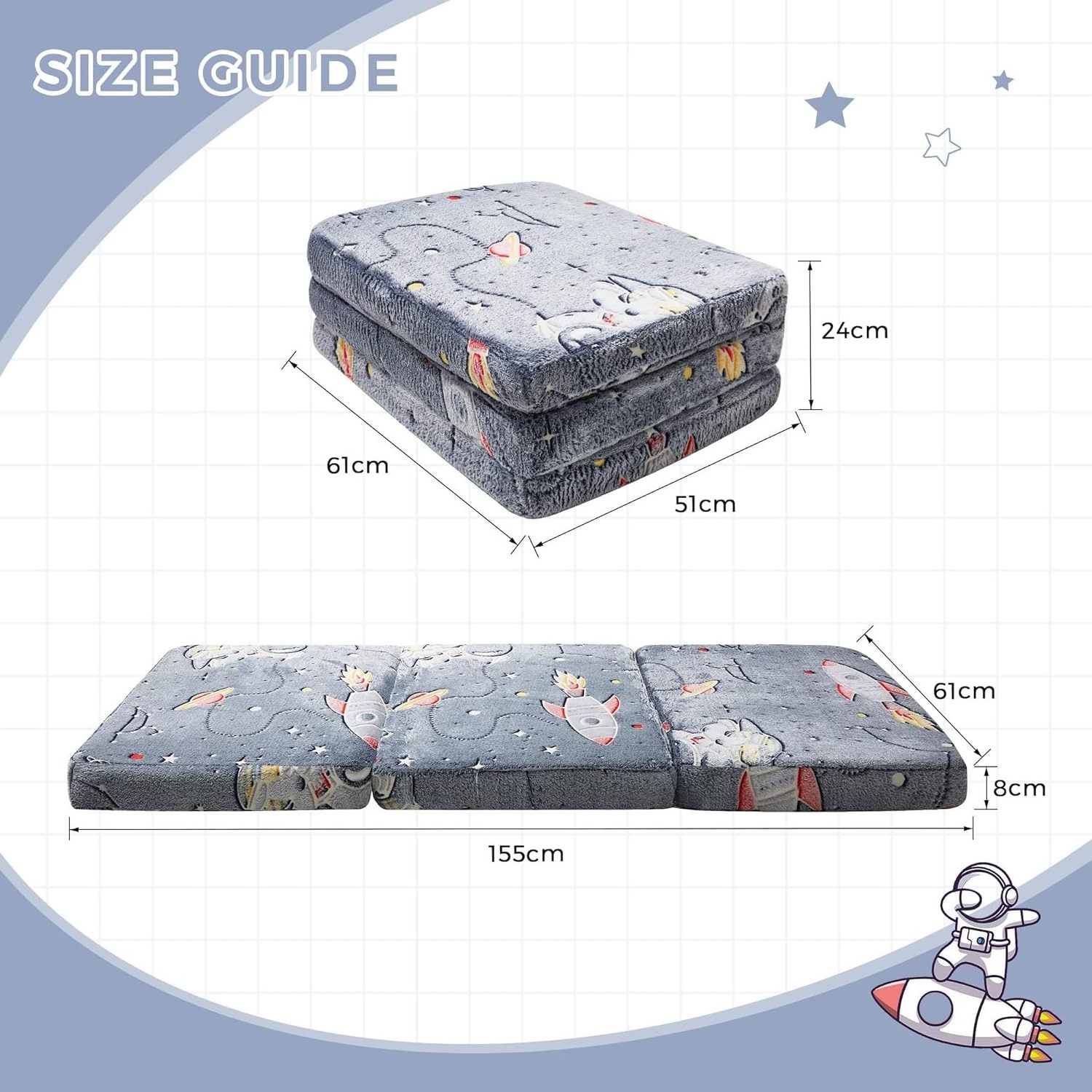 Child Infant Student Folding Mattress Removable And Washable Top Camping Mattress Foam Folding Play Mat Play Mat For Baby Child