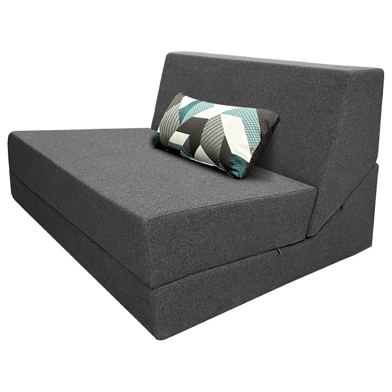 Factory Modern Multifunctional Folding Single Sofa Bed Solid Color Lazy Living Room Folding Single Seat Fabric Leisure Sofa Bed