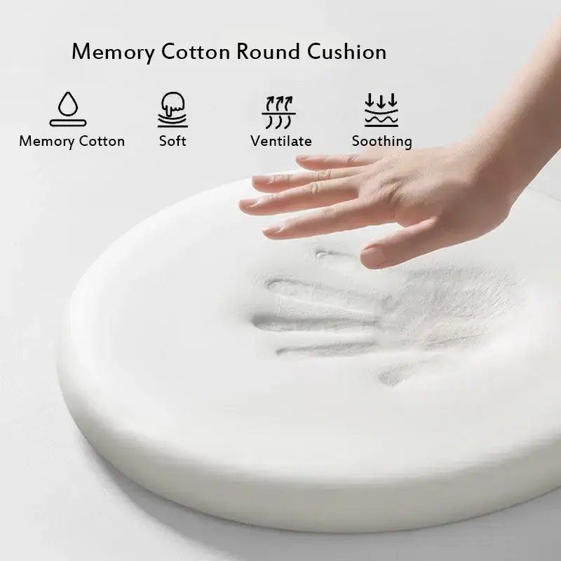 Home Comfortable Memory Foam Seat Cushion Padded Anti-Slip Soft Round Stool Cushion Chair Pad For Home Kitchen Car & Office