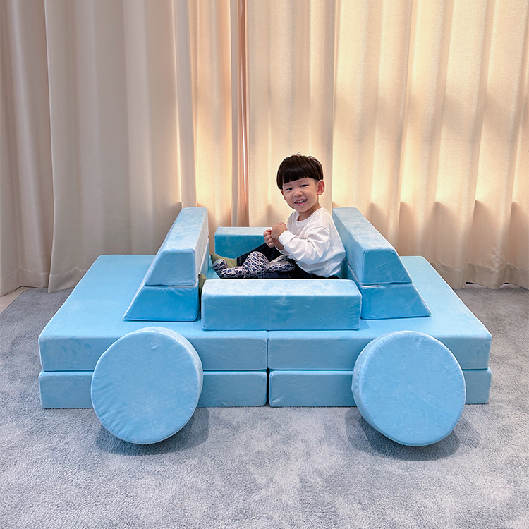 Newly 15Pcs Large Size Modular Kids Play Couch Kids Creativity Soft Printing Sofa Safety Building Blocks Kids Play Foam Couch