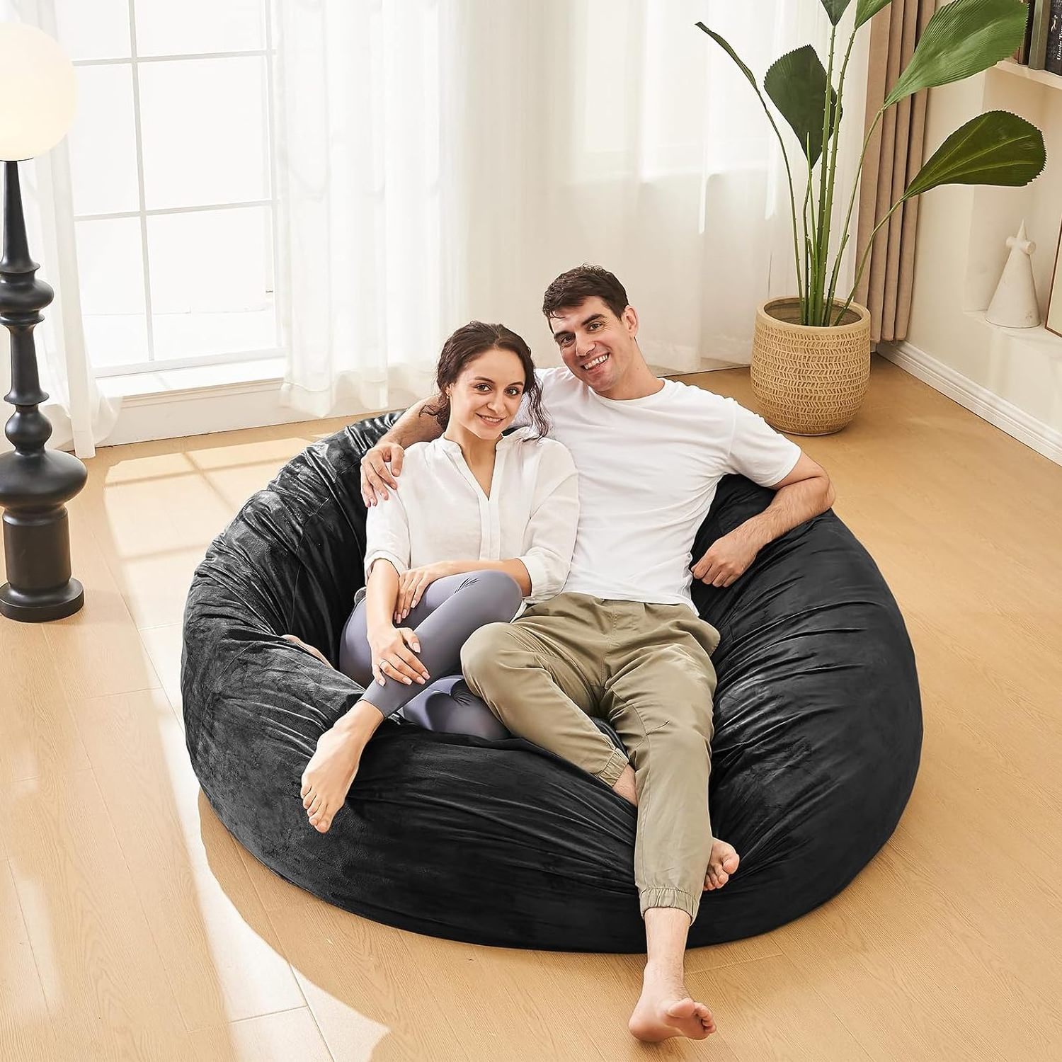 Wholesale Adults Bean Bag Chairs Memory Foam Furniture Bean Bag Chair Round Fluffy Couch For Living Room Bedroom College Dorm