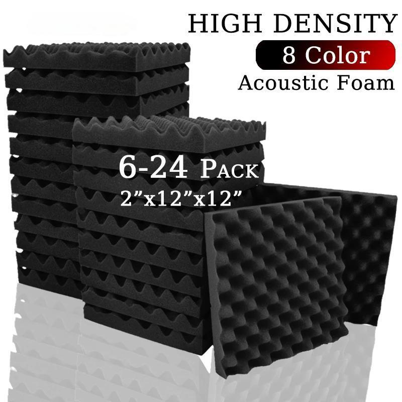 12 X 12 X 2 Inches Egg Trough Wall Soundproof Foam High Density Sound Absorbing Material Acoustic Foam Ceiling Noise Insulation