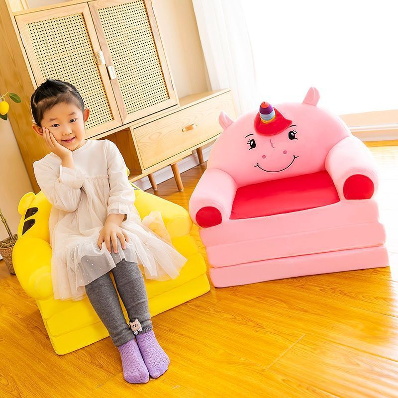 Wholesale Animal Children Foldable Sofa Baby Tatami Bed Plush Kids Toy Cartoon Sofa Baby Plush Animal Soft Chair