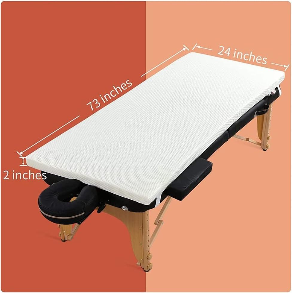 Removable Cover Massage Mattress Elasticized Non-Slip Lash Bed Topper White Lash Bed Topper Memory Foam Topper For Massage Bed