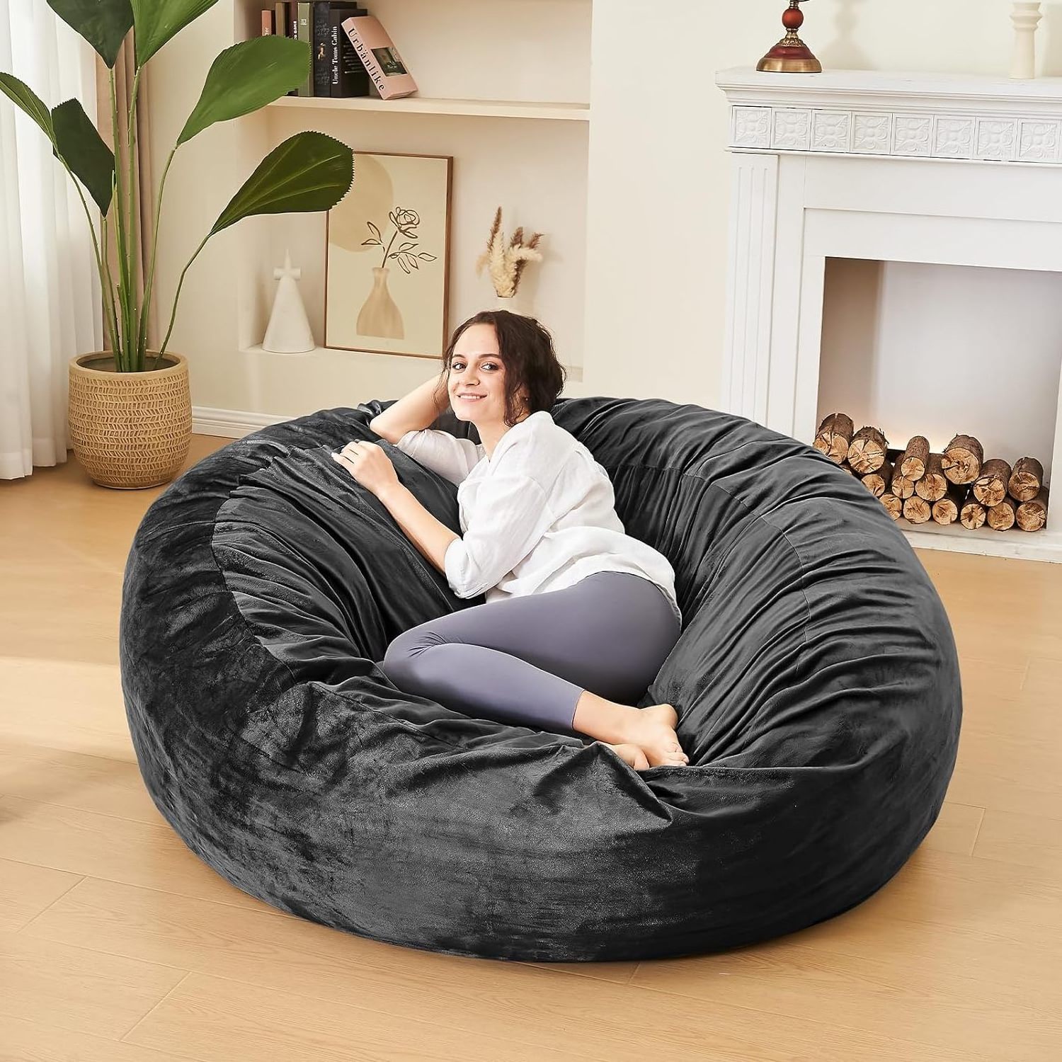 Wholesale Adults Bean Bag Chairs Memory Foam Furniture Bean Bag Chair Round Fluffy Couch For Living Room Bedroom College Dorm