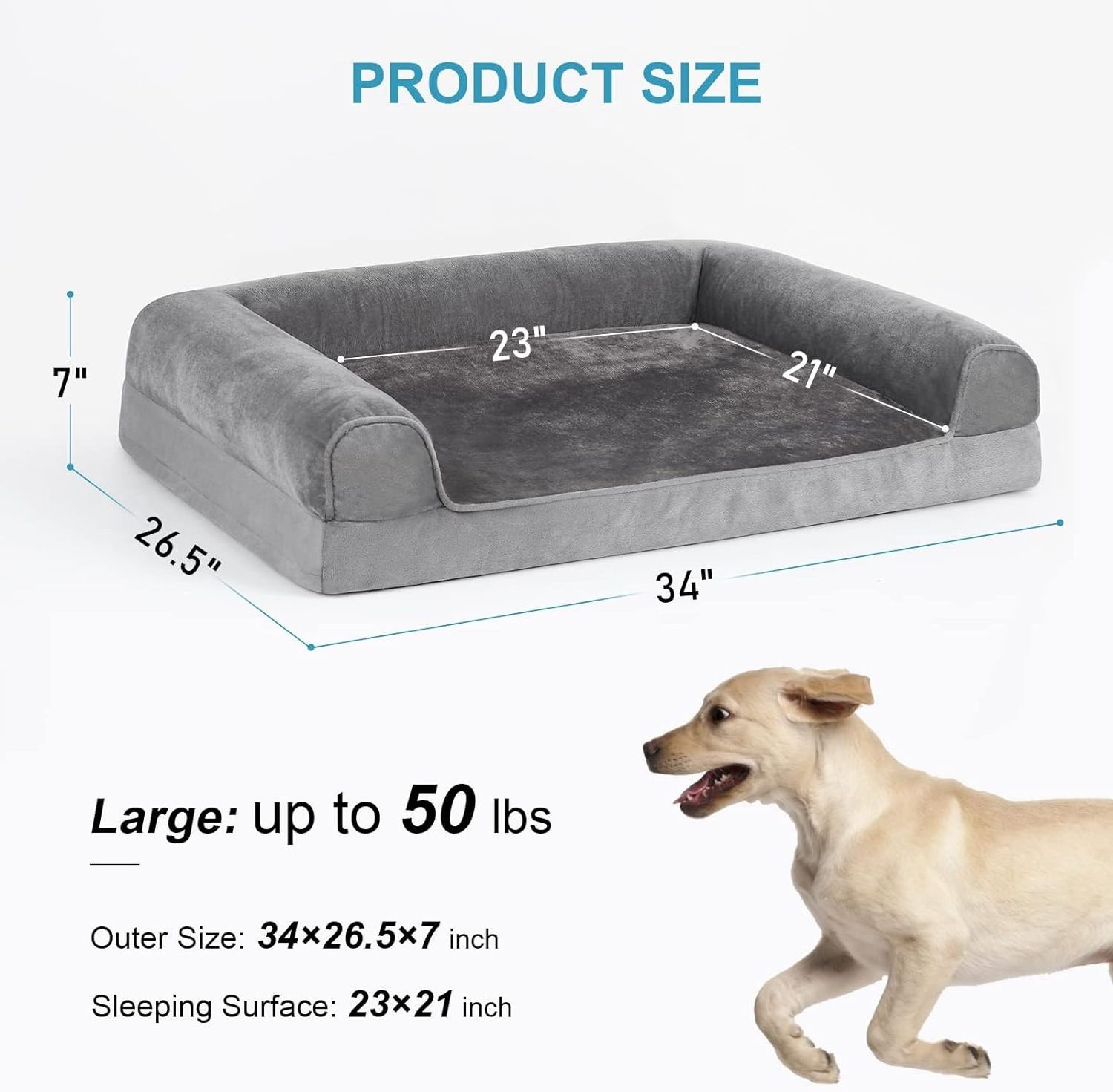 Factory Custom Large Dogs Dog Bed Washable & Removable Cover Bolster Couch Pet Beds Comfortable And Soft Dog Sofa Bed For Sleep