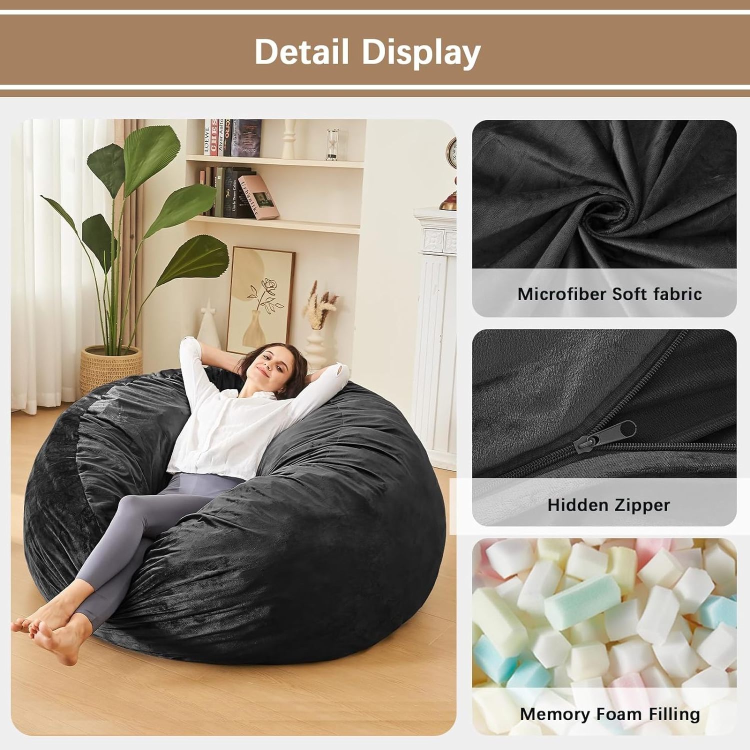 Large Giant Lazy Retro  Bean Bag Cozy Indoor Outdoor Lazy Boy Leisure Bean Bags Chairs Sofa Bean Bag Chair Stuffed With Foam