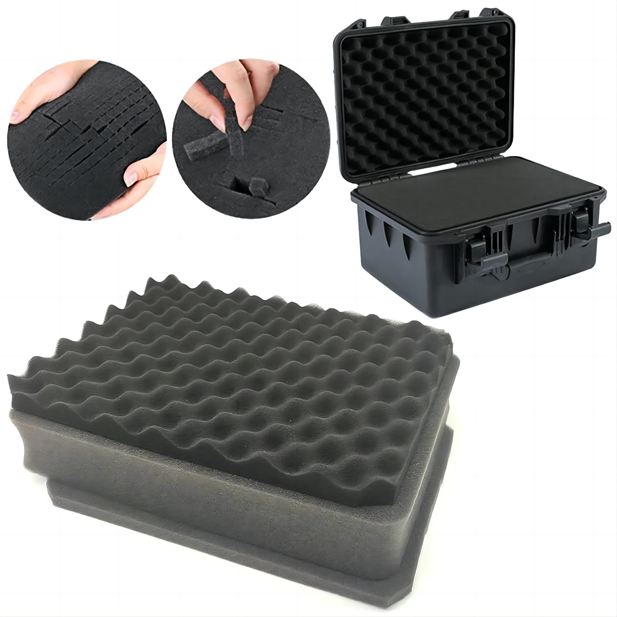 Toolbox Lining Diy Hand Tear Sponge Plaid Shockproof Packaging Filler Pre-Cutting Foam Insert High Density Pick Pluck Foam