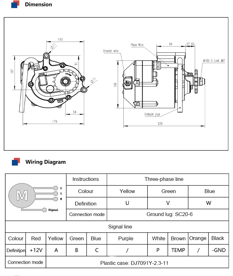 Low Noise Mid-mounted Motor 5000W 72V 5500 RPM brushless Electric Car Motor Accessories