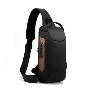 Factory Self-designed Waterproof Custom Chest Messenger Bag Shoulder Crossbody Sling Bag with USB and Anti theft password lock