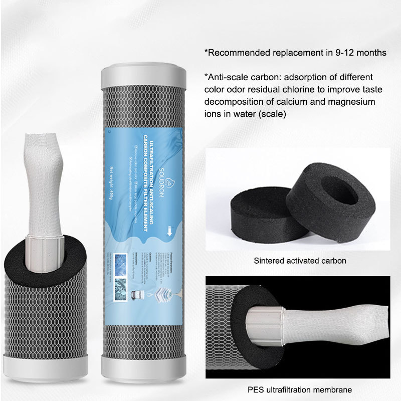 SOUDRON Ultrafiltration Scale inhibition water purifier filter element carbon block Filter cartridge