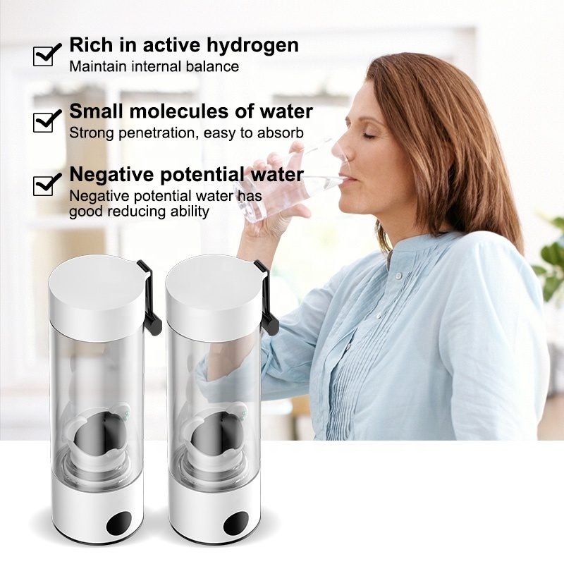 300ml hydrogen water generators 3000ppb Generator Bottle SPE PEM Platinum titanium hydrogen water bottle customized with bear