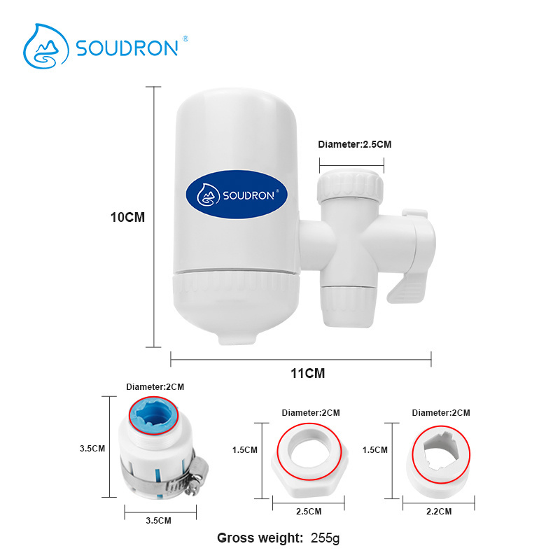 SOUDRON New Design Faucet Tap Water Filter household ceramic cartridge water purifier filter for kitchen