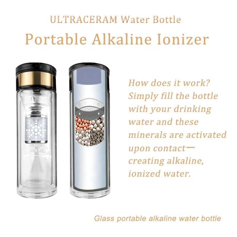 Wholesale improve ph value mineral stone alkaline water ionizer cup portable alkaline water bottle