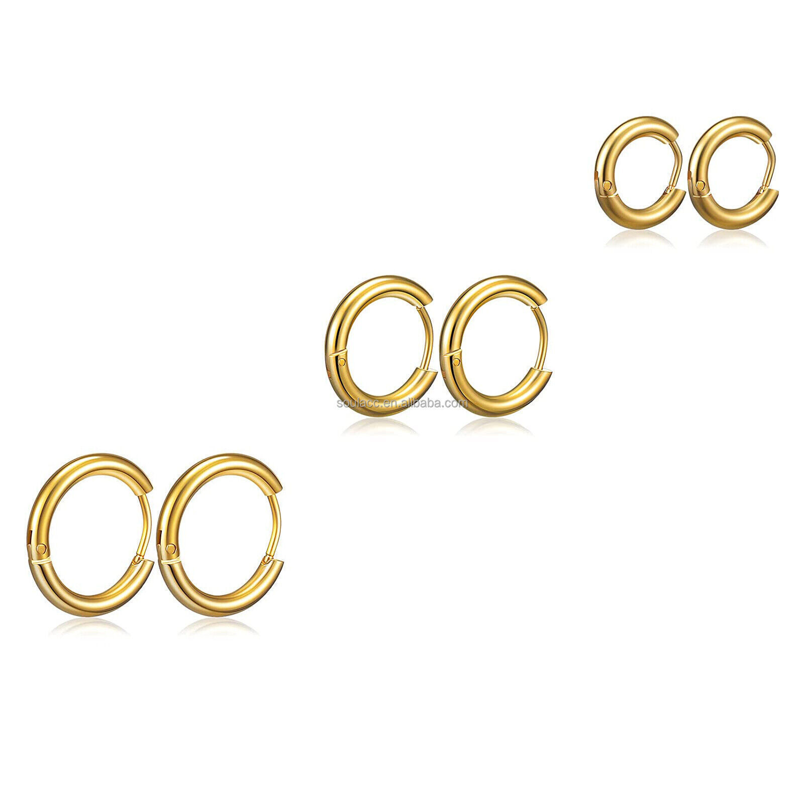 High Guality 2.5 mm 18k Gold Plated Stainless Steel Earring Hoop for DIY Jewelry